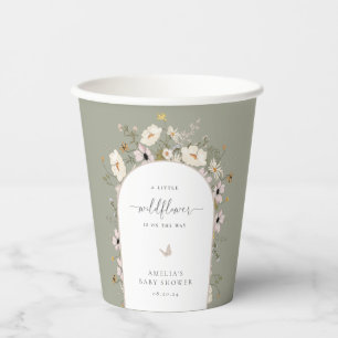 Wildflower Frame Baby Shower Paper Cups