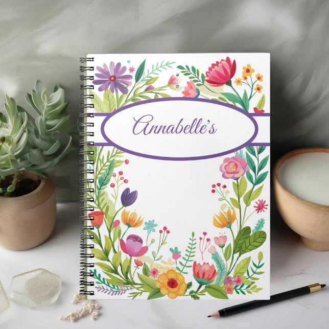 Wildflower Frame Colourful Spiral Photo Notebook (Creator Uploaded)