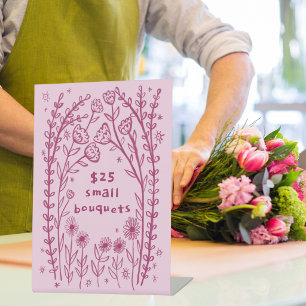 Wildflower Frame Flowers Florist Farmers Market Pedestal Sign