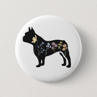 Wildflower French Bulldog 2 Inch Round Button