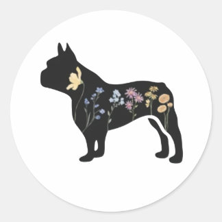 Wildflower French BulldogSticker Classic Round Sticker