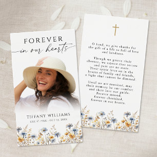 Wildflower Funeral Forever Hearts Photo Cross