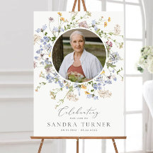 Wildflower Funeral Welcome Sign Woman, Memorial Po