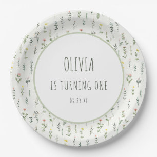 Wildflower Garden 1st Birthday Paper Plates