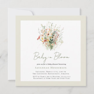 Wildflower Garden Baby in Bloom Baby Shower Invitation