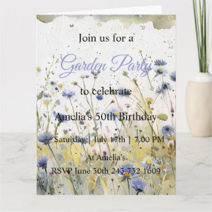 Wildflower Garden Birthday Rustic Floral Party Card
