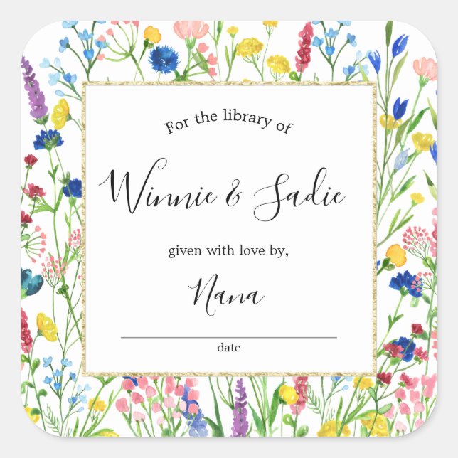 Wildflower Garden bookplate sticker (Front)
