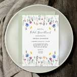 Wildflower Garden Bridal Shower Brunch Invitation<br><div class="desc">Wildflower Garden Bridal Shower Brunch invite featuring delicate multi-colour watercolor wildflowers with sage back (which can be removed or changed).  Please see collection for coordinating items and feel free to contact me to request item(s) not shown.</div>