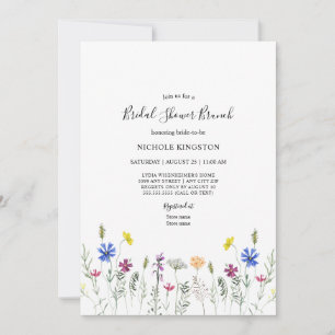 Wildflower Garden Bridal Shower Brunch Invitation