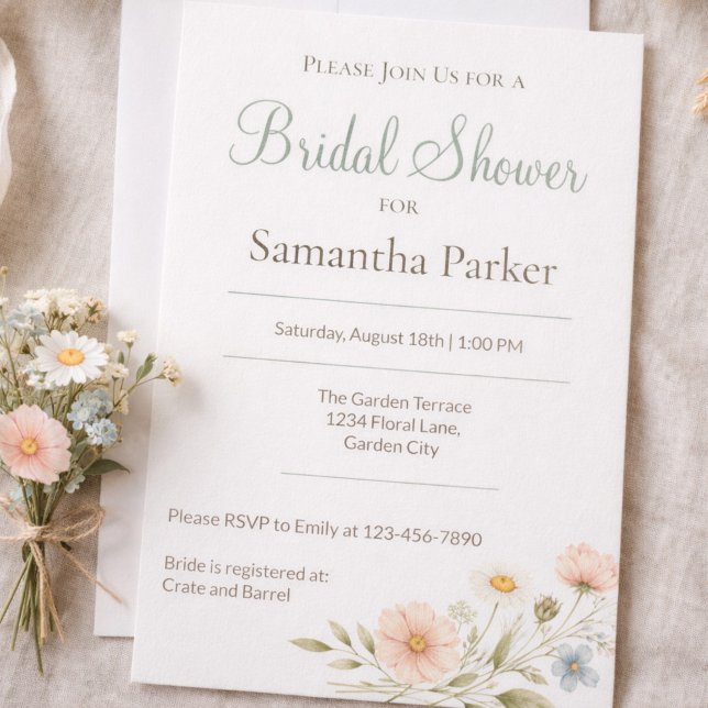 Wildflower Garden Bridal Shower Invitation (Creator Uploaded)