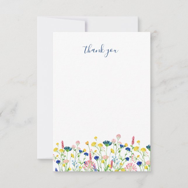 Wildflower Garden bridal shower thank you note Card (Front)