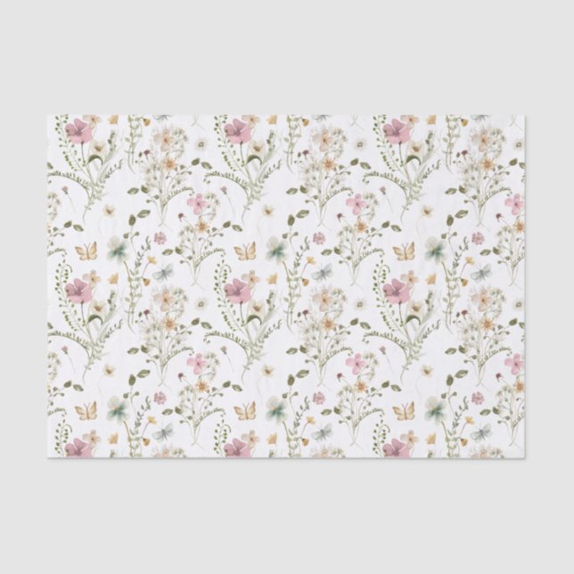 Wildflower Garden Butterfly  Tissue Paper (Front)