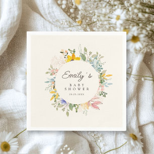 Wildflower Garden Charm Baby Shower Welcome Napkin