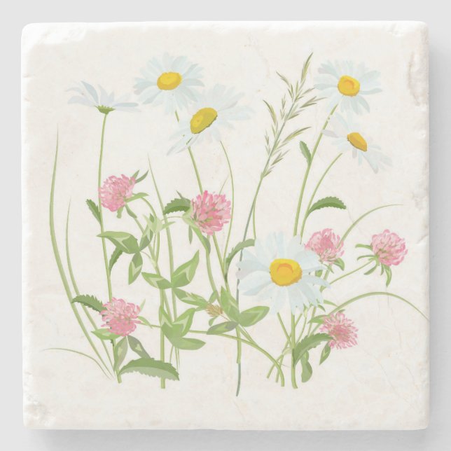 Wildflower Garden | Custom Stone Coaster (Front)