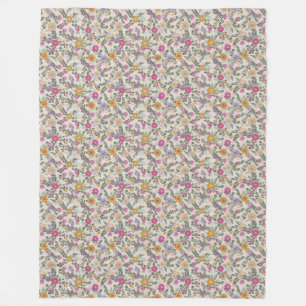 Wildflower Garden Fleece Blanket – Folk Style