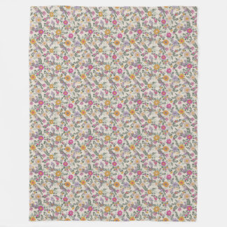 Wildflower Garden Fleece Blanket – Folk Style