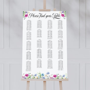 Wildflower Garden Flexible Table Seating Chart