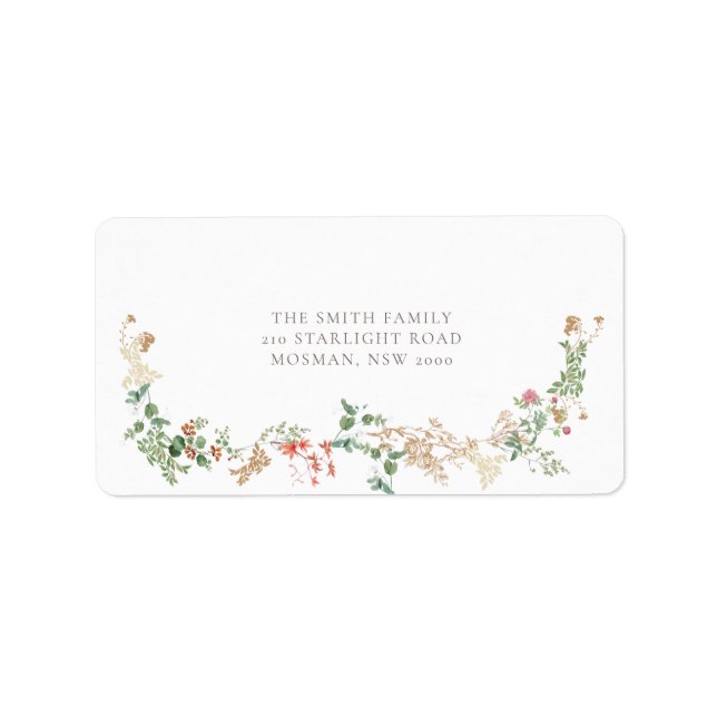Wildflower Garden Floral Return Address Label (Front)