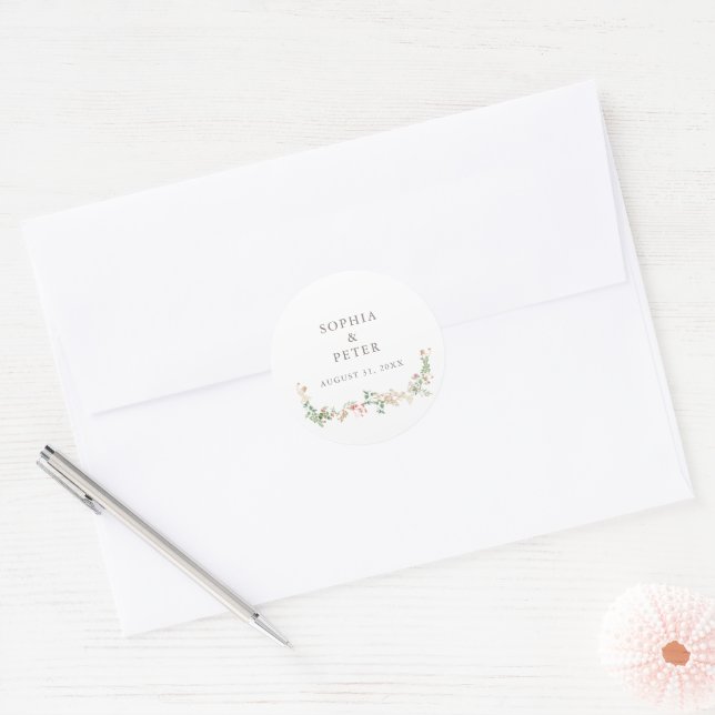 Wildflower Garden Floral Wedding Favour Sticker (Envelope)