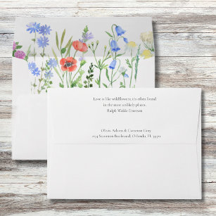 Wildflower Garden Floral Wedding Invitation Envelope