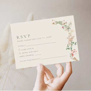 Wildflower Garden Floral Wedding RSVP Card