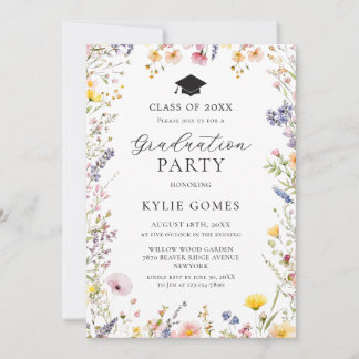 Wildflower Garden Graduation Party Invitation