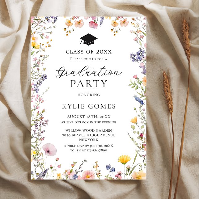 Wildflower Garden Graduation Party Invitation (Créateur téléchargé)