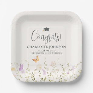 Wildflower Garden Party Graduation Tableware Paper Plate