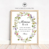 Wildflower Garden Party Mimosa Bar Sign