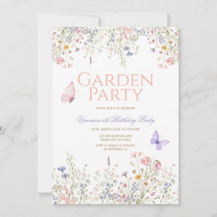Wildflower Garden Party Pastel Birthday Invitation