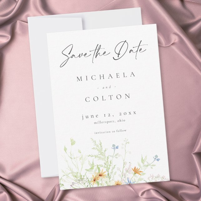 Wildflower Garden Rustic Floral Wedding Save The Date (Wildflower Garden Rustic Floral Wedding Save The Date)