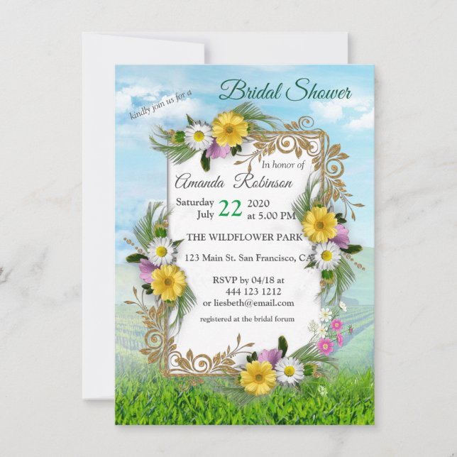 Wildflower Garden Under a Sunny Sky Invitation (Front)