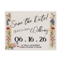 WildFlower Garden Vintage Wedding Save The Date