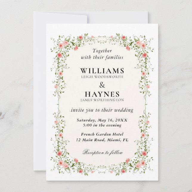 Wildflower Garden Wedding Invitation (Front)