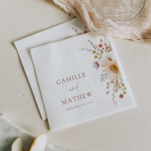 Wildflower Garden Wedding Napkin