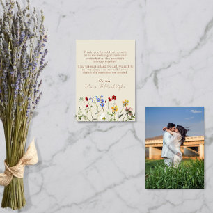 Wildflower Garden Wedding Photo Thank You Card
