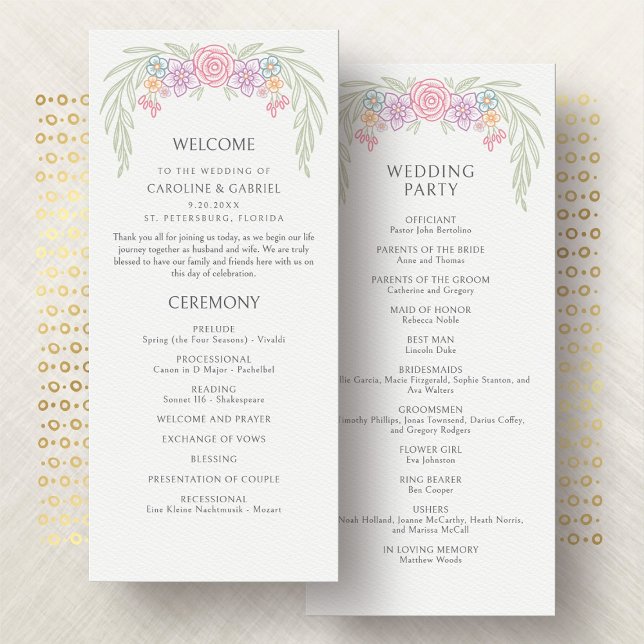 Wildflower Garden Wedding Program (Creator Uploaded)
