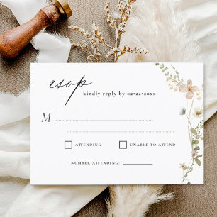 Wildflower Garden Wedding RSVP Invitation