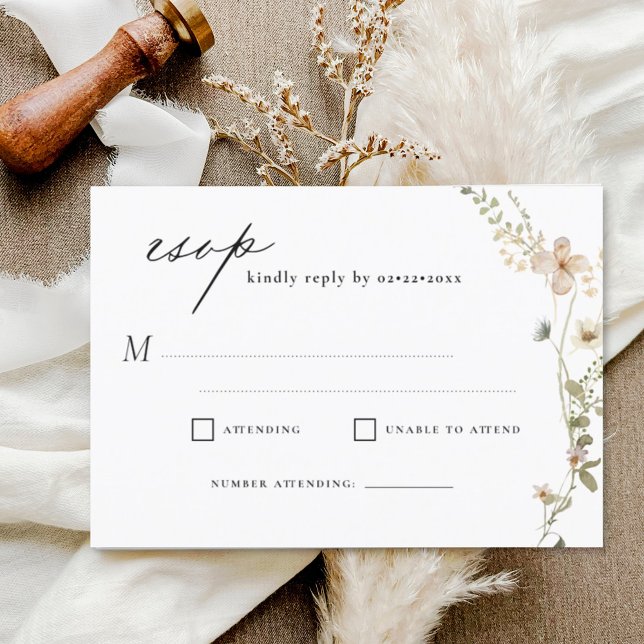 Wildflower Garden Wedding RSVP Invitation (Creator Uploaded)