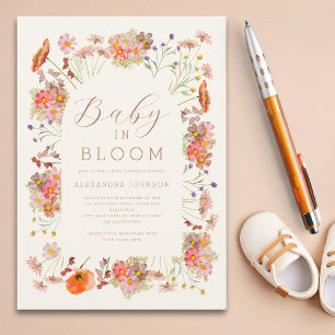 Wildflower Gender Neutral Fall Baby Shower Invitation