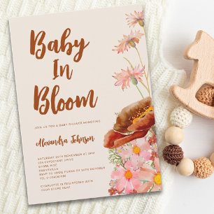 Wildflower Gender Neutral Fall Baby shower Invitation