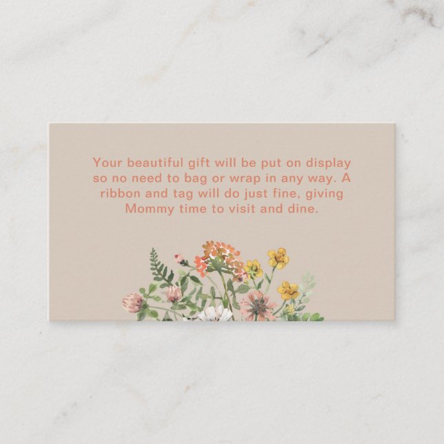Wildflower Gift Display Baby Shower Card (Front)