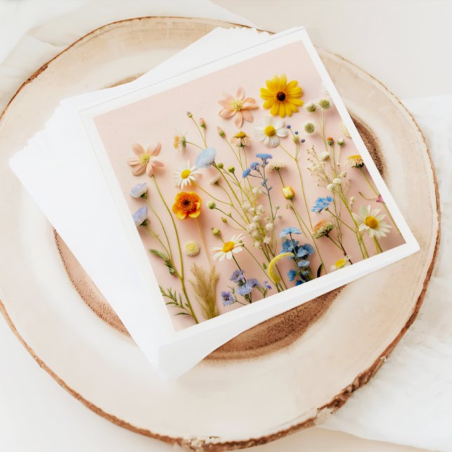 Wildflower Girl 1st Birthday Napkin (Creator Uploaded)