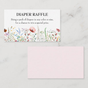 Wildflower Girl Baby Shower Diaper Raffle Enclosure Card