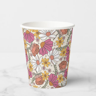Wildflower Girl birthday Theme Paper Cups