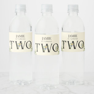 Wildflower Girl Boho 2nd Birthday Water Bottle Label