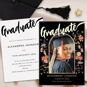 Wildflower Grad Photo Graduation Party Script Gold