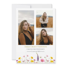 Wildflower Graduation Announcement with Photos