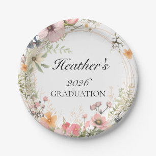 Wildflower Graduation  Paper Plate