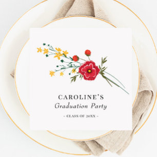 Wildflower Graduation Party "Class of 2021" Napkin